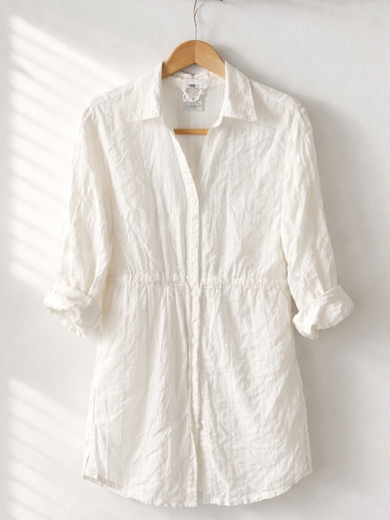 Cover Me Tops - Chic White Button Down Shirt for Women Casual Costal Waist Tie